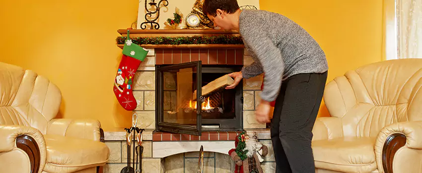 Rusted Metal Fireplace Restoration in Chino, California